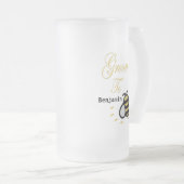 Trouwlustige Bruidegom Personaliseer Matglas Bierpul (Voorkant rechts)