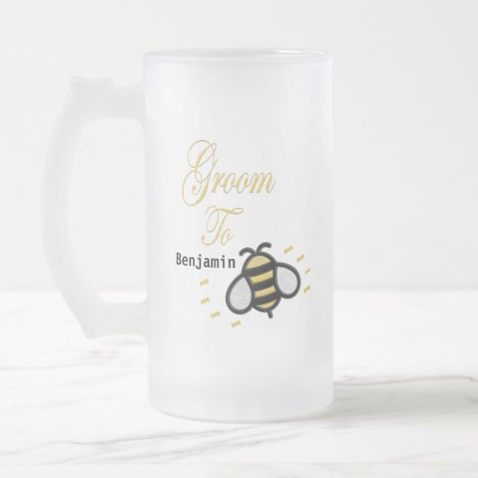 Trouwlustige Bruidegom Personaliseer Matglas Bierpul (Links)