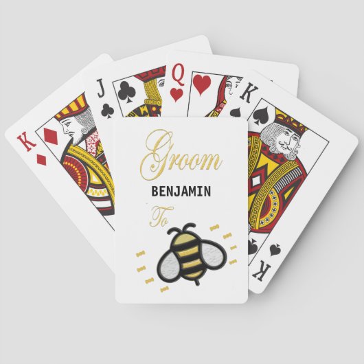 Trouwlustige Bruidegom Personaliseer Pokerkaarten (Achterkant)