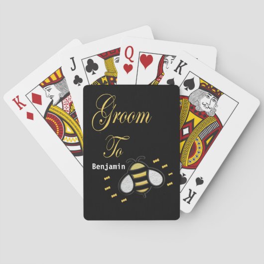 Trouwlustige Bruidegom Personaliseer Pokerkaarten (Achterkant)