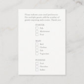 Trouwmaaltijd keuze helleboring kunst behuizing ka informatiekaartje (Achterkant)