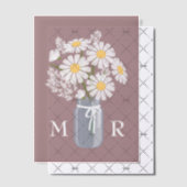 Trouwmadeliefjes Mason Jar Monogram Initialen Roze Vellum Uitnodigingen (Offset (Uitnodiging))