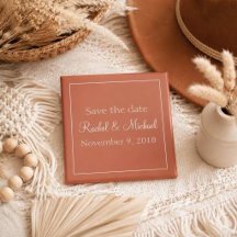 Trouwmagnet Terracotta Romance Save the Date