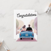 Trouwman Vrouw Gefeliciteerd huwelijkscadeau Kaart (Voorkant / Achterkant in situ)