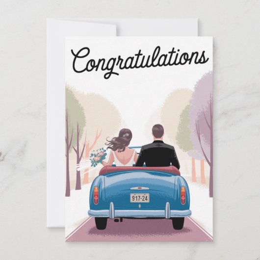 Trouwman Vrouw Gefeliciteerd huwelijkscadeau Kaart (Voorkant)