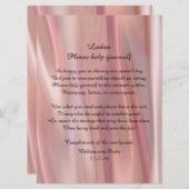 Trouwmand Sign met Roze Satijn Uiterlijk Kaart (Voorkant / Achterkant)