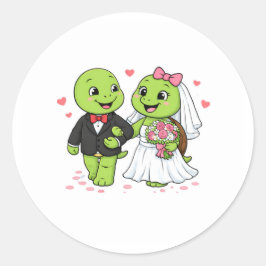 Trouwmars Ronde Sticker