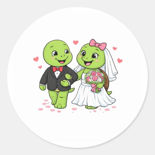 Trouwmars Ronde Sticker (Voorkant)