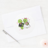 Trouwmars Ronde Sticker (Envelop)