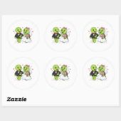 Trouwmars Ronde Sticker (Vel)