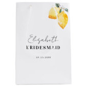 Trouwmeisje cadeautas met waterverf citroenen & na (Voorkant)