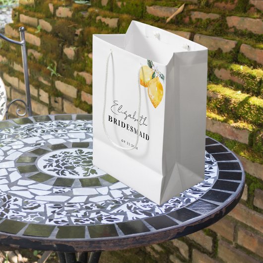 Trouwmeisje cadeautas met waterverf citroenen & na