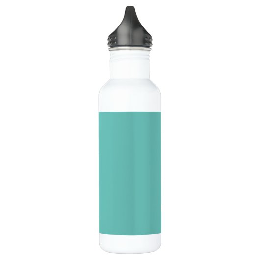 Trouwmeisje Monogrammen Trouwcadeau Teal Wit Waterfles (Links)