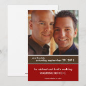 Trouwmeldingen 'Save the Date' {Kleurblok} Save The Date (Voorkant / Achterkant)