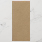 Trouwmenu Ambachtelijk Papier Menu (Achterkant)