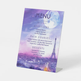 Trouwmenu Amour Éternel à la Parisienne Reclamebord Met Voetstuk
