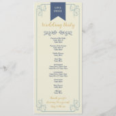 Trouwmenu Bibliotheek Huwelijksceremonie Details Programmakaart (Achterkant)