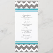 Trouwmenu Blauw Grijs Chevron Menu (Voorkant)