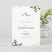 Trouwmenu Bloemend trouwmenu Modern trouwmenu Menu (Staand voorkant)