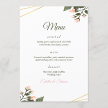 Trouwmenu Bloemendecor Trouwmenu Modern Trouwmenu