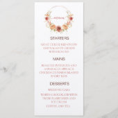 Trouwmenu bloemige pompoen herfst kraftpapier menu (Voorkant)