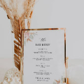Trouwmenu Bord Sjabloon met Wilde Bloemen Poster
