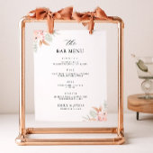 Trouwmenu Bord Sjabloon met Wilde Bloemen Poster