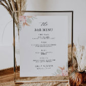 Trouwmenu Bord Sjabloon met Wilde Bloemen Poster