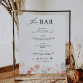 Trouwmenu Bord Sjabloon Wildflower Poster