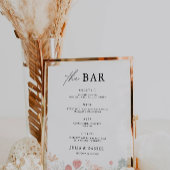 Trouwmenu Bord Sjabloon Wildflower Poster