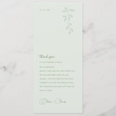 Trouwmenu Botanicals & Saliegroen Menu (Achterkant)