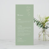 Trouwmenu Botanicals & Saliegroen Menu (Staand voorkant)