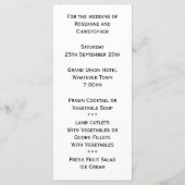 Trouwmenu Bruidegom Menu (Achterkant)