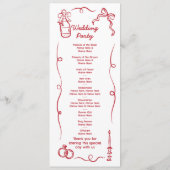 Trouwmenu Ceremonie Hand getrokken grillig Programmakaart (Achterkant)