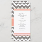Trouwmenu Coral Grey Chevron Menu (Voorkant / Achterkant)