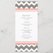 Trouwmenu Coral Grey Chevron Menu (Voorkant)