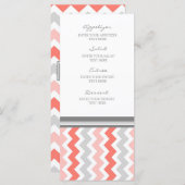 Trouwmenu Coral Grey Chevron Menu (Voorkant / Achterkant)