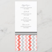 Trouwmenu Coral Grey Chevron Menu (Voorkant)