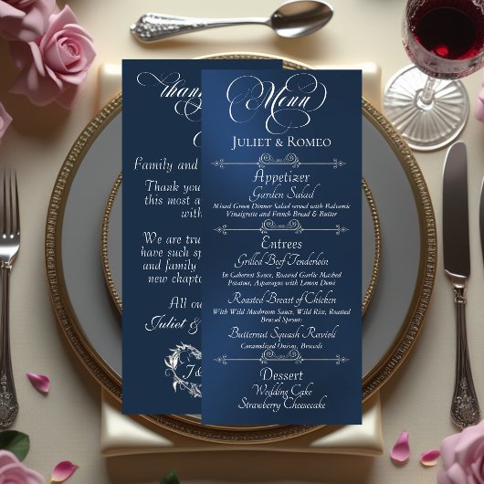 Trouwmenu & Dank je wel - Blauw Menu