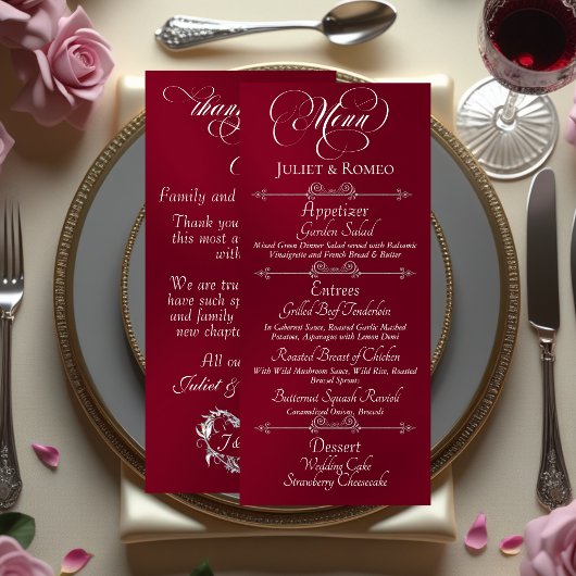 Trouwmenu & Dank je wel - Bourgondië Menu