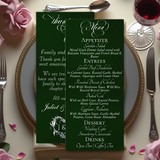 Trouwmenu & Dank je wel - Emerald Menu