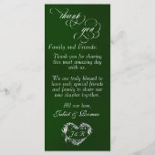 Trouwmenu & Dank je wel - Emerald Menu (Achterkant)