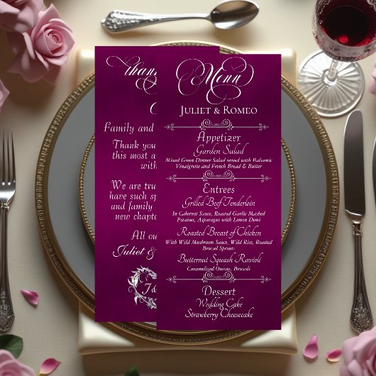Trouwmenu & Dank je wel - Plum Menu