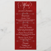 Trouwmenu & Dank je wel - Rood Menu (Voorkant)