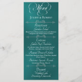 Trouwmenu & Dank je wel - Turkoois Menu (Voorkant)