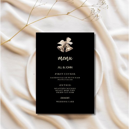 Trouwmenu Elegant Zwart Goud Menu
