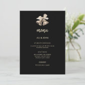 Trouwmenu Elegant Zwart Goud Menu (Staand voorkant)