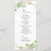 Trouwmenu Elegante Geometrische Groene Tuintjes Menu (Voorkant)