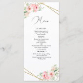 Trouwmenu Elegante Geometrische Roze Bloemen Menu (Voorkant)