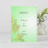 trouwmenu, gele tulpbloemen menu (Staand voorkant)